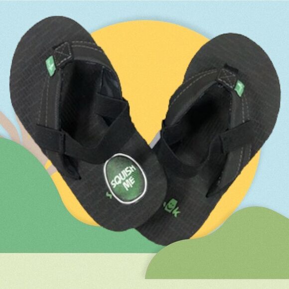 Sanuk Rootbeer flip flop w/strap - Picture 1 of 3